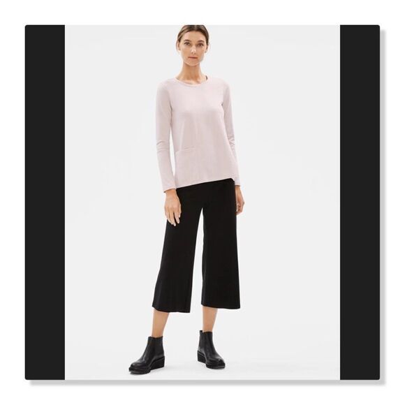 ✨ EILEEN FISHER ✨ Cotton Long Sleeve Pocket Top - [Large, Mauve] - Picture 3 of 14